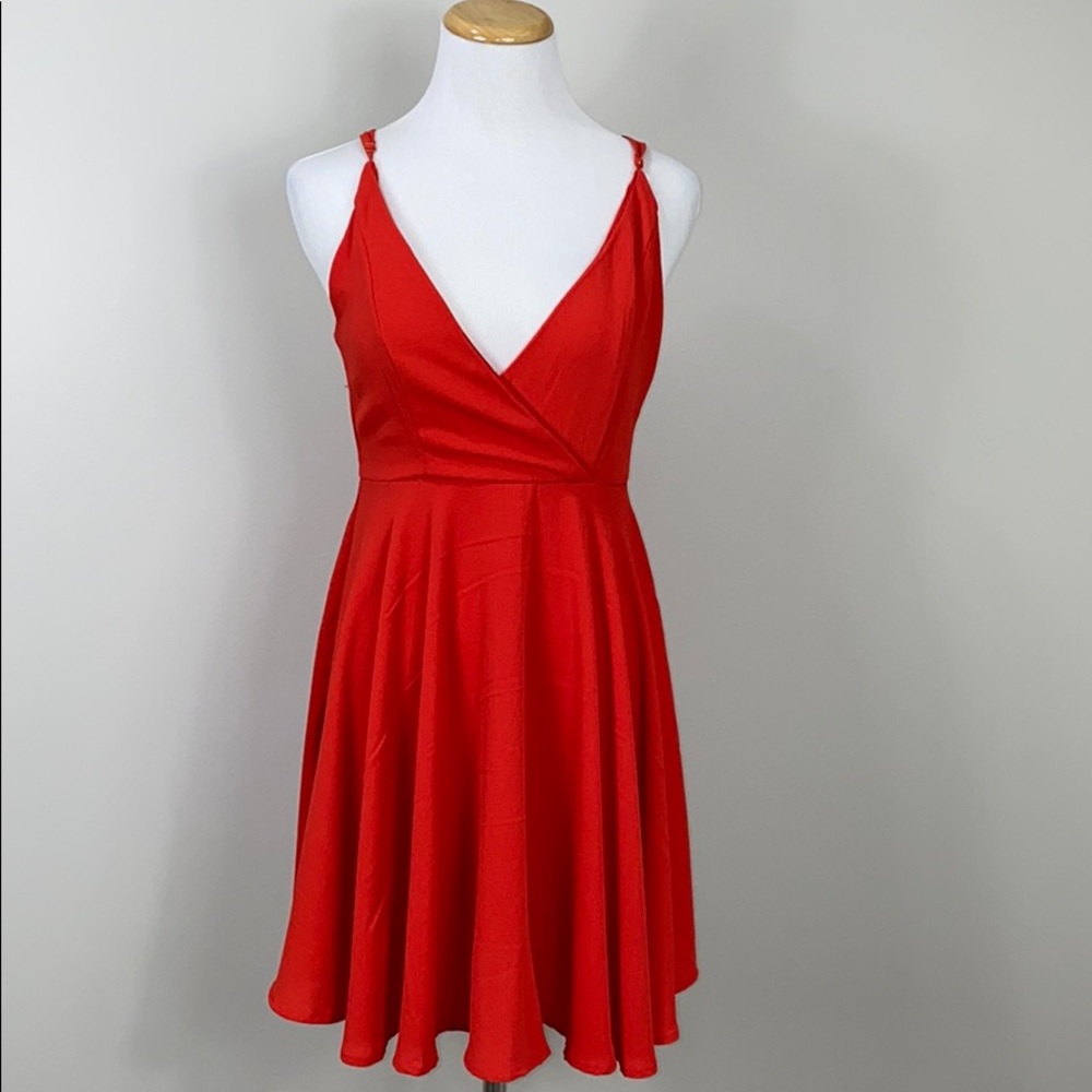 Revamped Red V neck dress